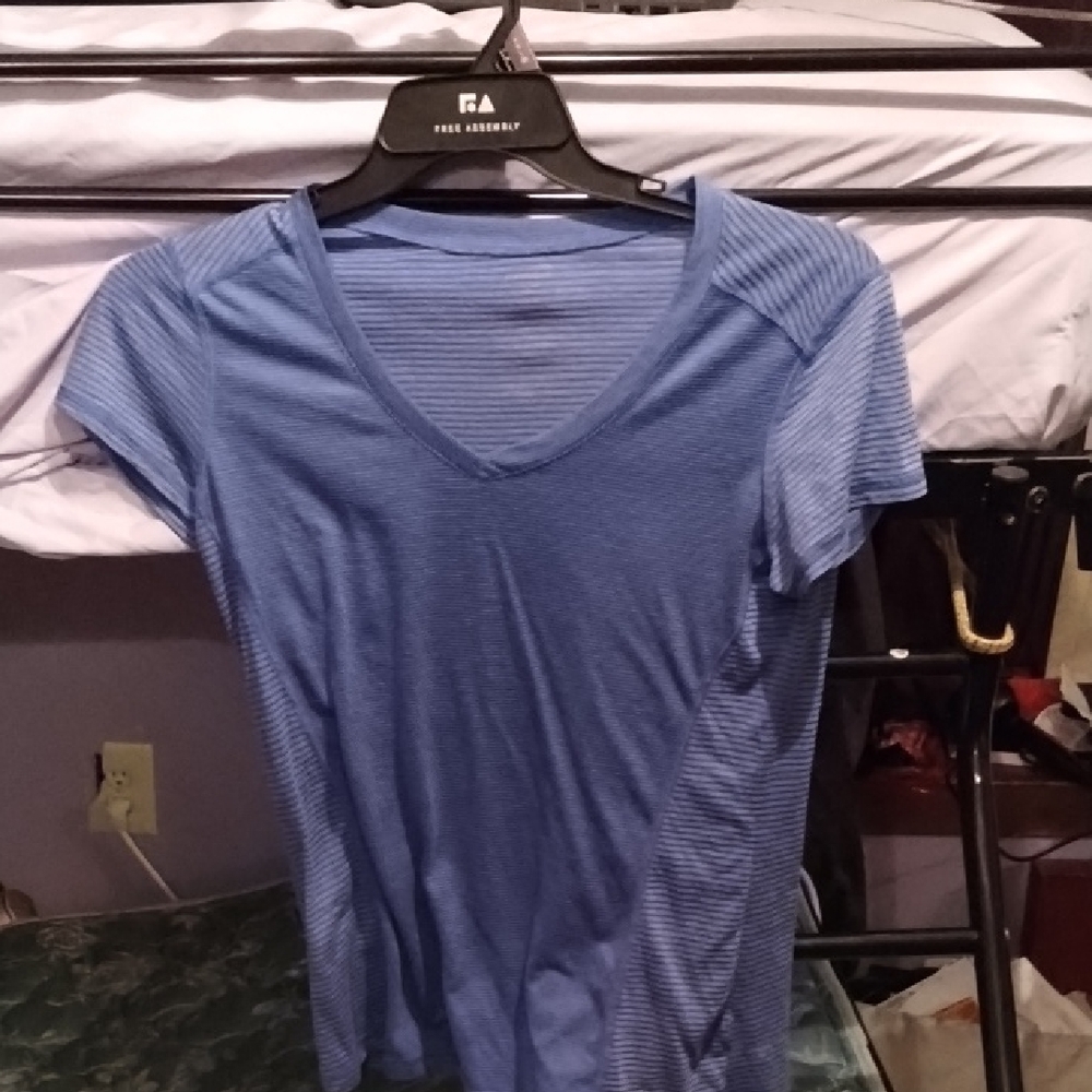 Avia Women's Striped Blue Short Sleeve Tee